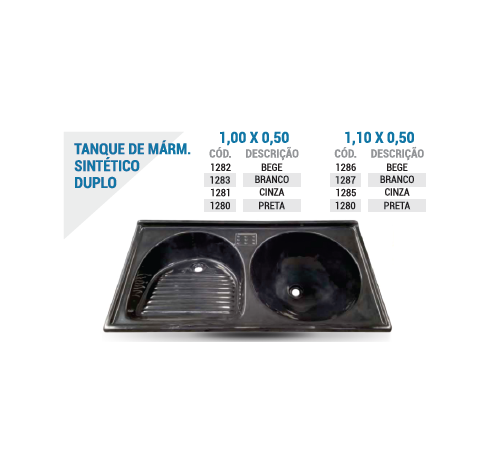 Tanque d Mármor Sint Duplo 1,00x0,50