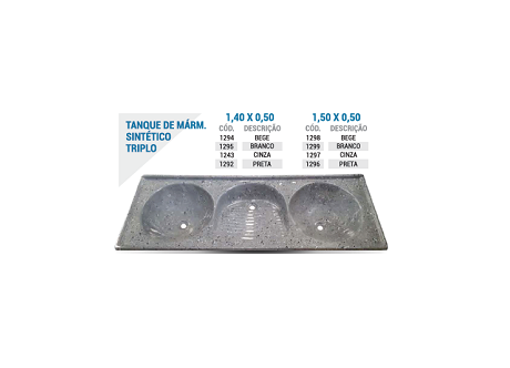 Tanque Márm Sint Triplo. 1,50x0,50 cz
