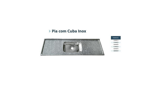 Pia com Cuba de Inox. 1,00x0,52 CZ