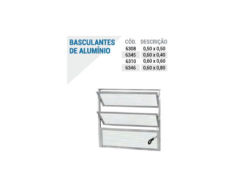Basculante de aluminio VD Can 0,50x0,50 plasnetal