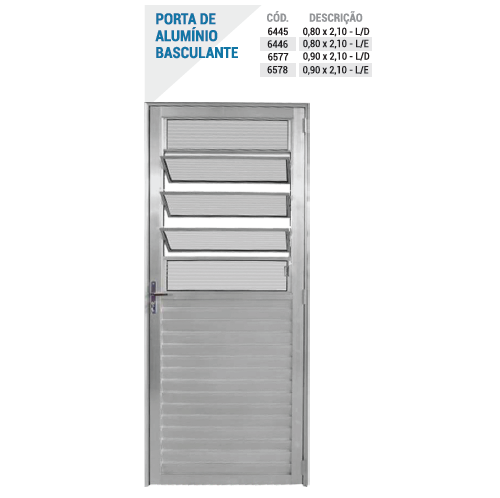 Porta de Aluminio Basc 0,80x2,10 L/E