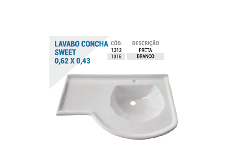 Lavabo Concha Sweet. 0,62x0,43 Plasnetal