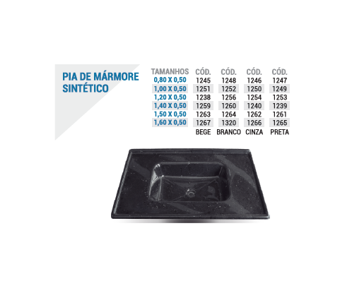 Pia d Mármore Sintético plasnetal 1,00x0,50